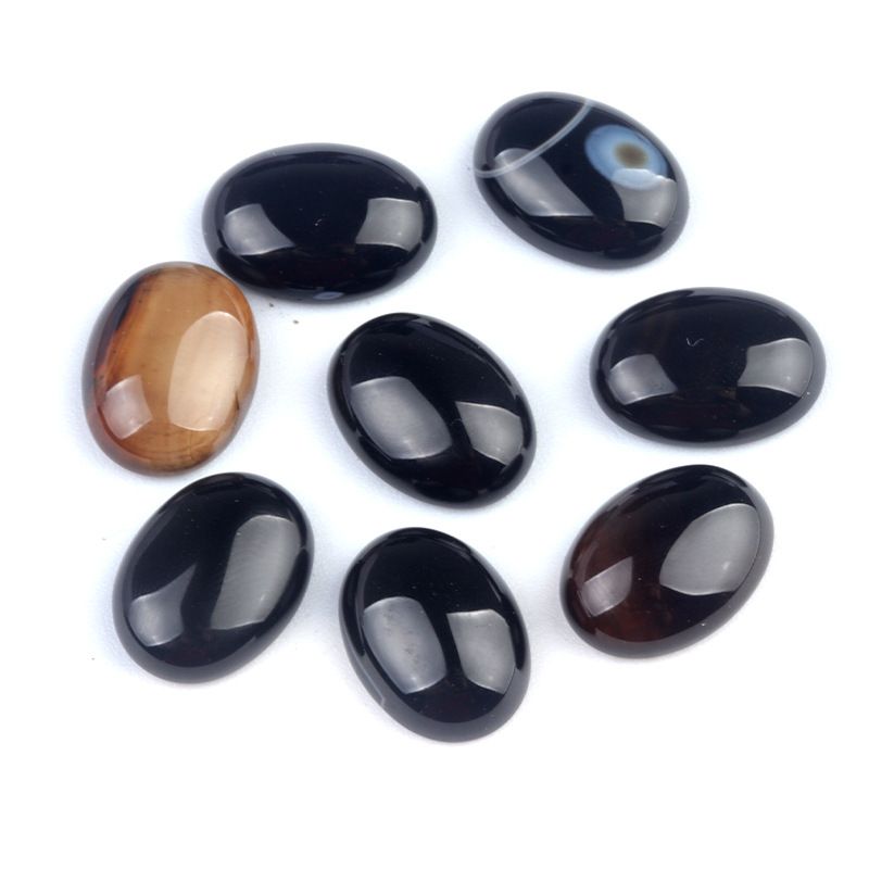 12 * 16Mm de cristal de ágata de superfície de anel de ágata semi-preciosa pedra preciosa remendo oval meia face grampo de cabelo DIY acessórios de jóias