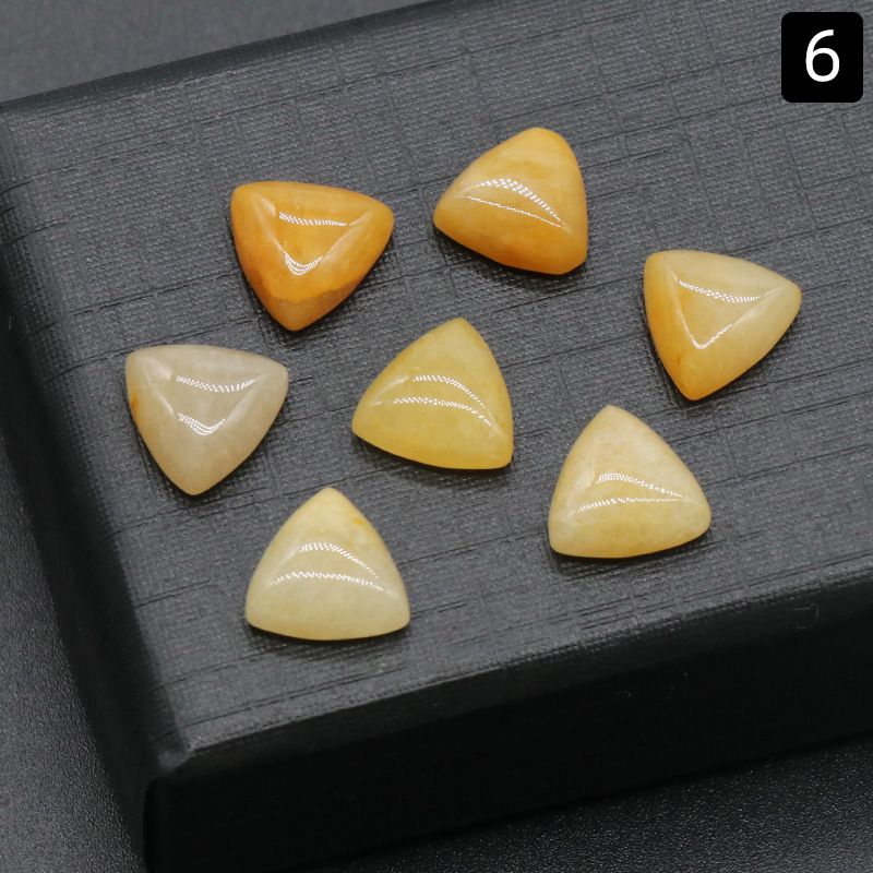 Superfície de anel triangular de 1226-10Mm, pedra de cristal natural única superfície curva triangular DIY jóias incrustadas com acessórios de pedra solta