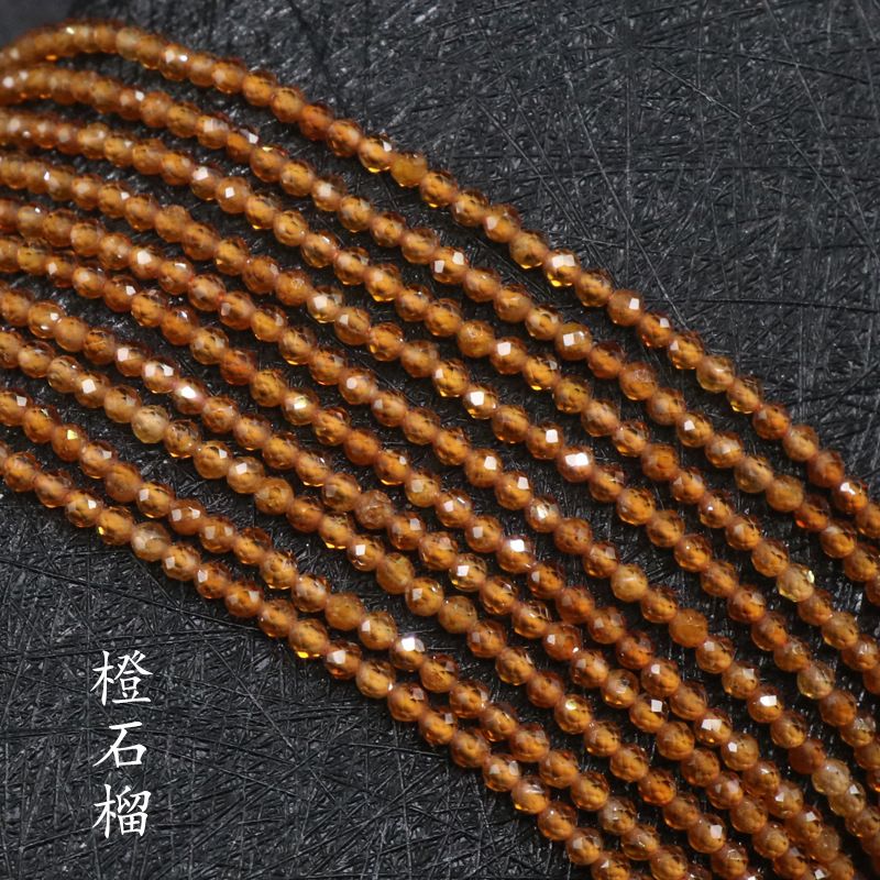 260-Agate cristal de pedra preciosa 2mm corte contas redondas turmalina romã água-marinha contas soltas DIY chapelaria gancho de cabelo borla