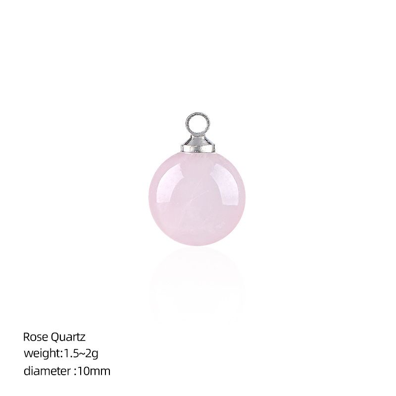 10Mm pingente de bola de pedra natural artesanal brincos pulseira colar de cristal contas soltas redondas acessórios de jóias