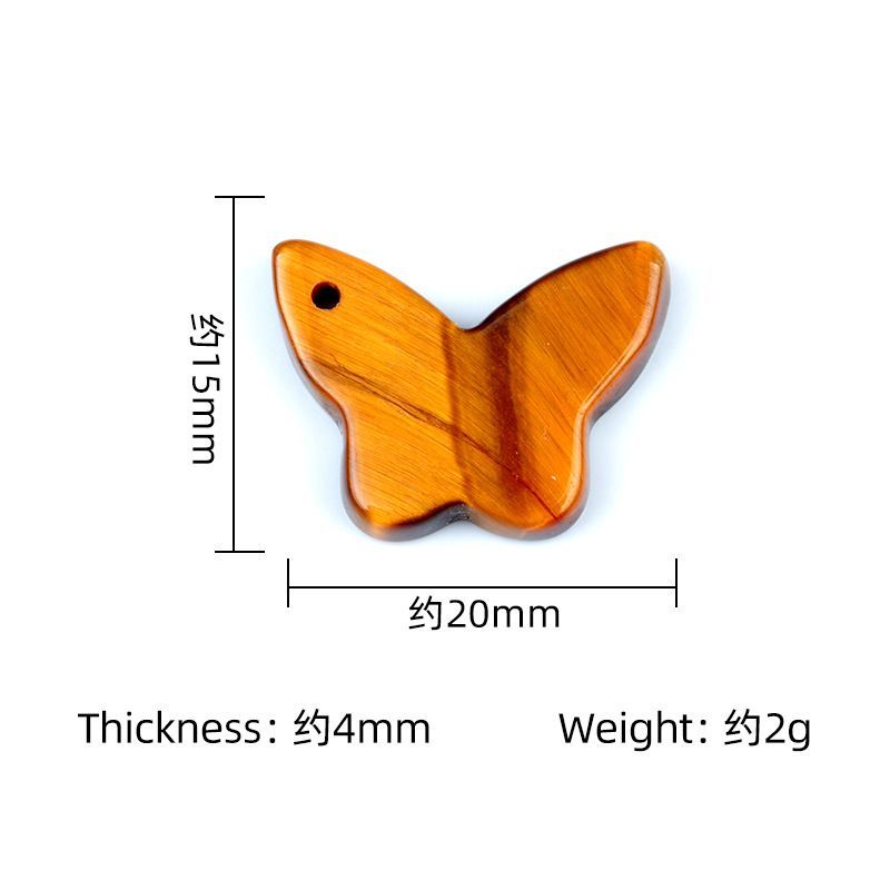 1765-Pingente de borboleta de pedra de ágata de cristal natural DIY pulseira de borboleta de pedra natural acessórios de colar