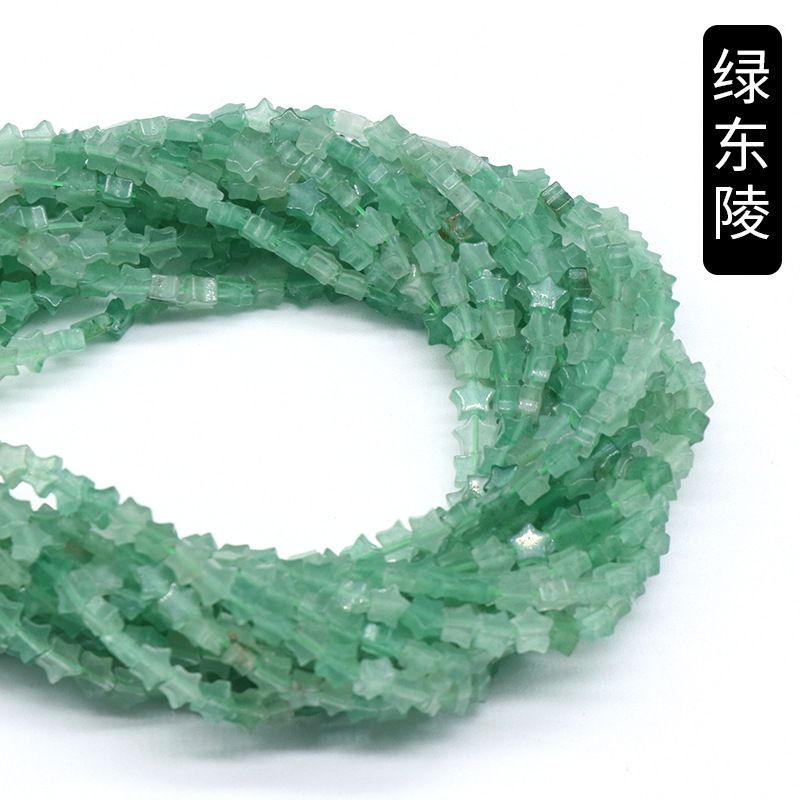 Contas de estrela de cinco pontas de jade de ágata de cristal, contas soltas de estrela DIY pulseira colar brincos acessórios materiais