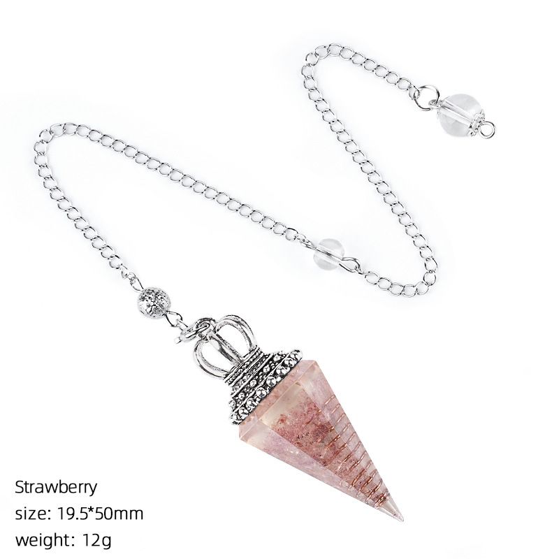 Hot Sale Pingente de Pêndulo de Cristal Natural Crown Yoga Acessórios de Meditação Hexagonal Cone Ajustável Resina de Freqüência Pêndulo