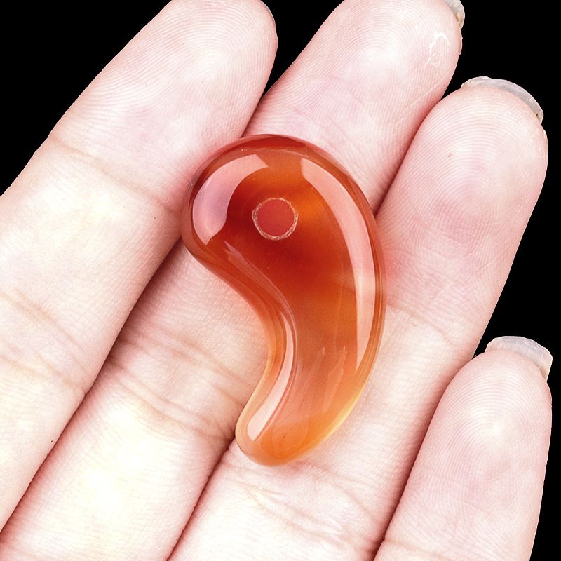 1212-Cristal natural 18X30 buraco 3mm gancho pingente de jade, anime yin e yang big dog Ibaraki vinho engolindo faca demoníaca Ji