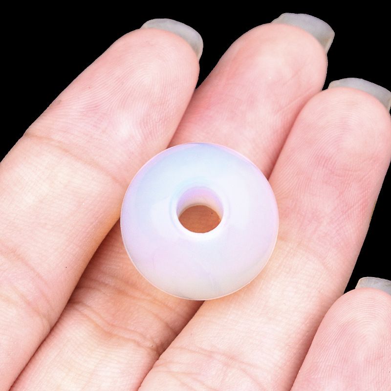 2019-Grandes contas de buraco de cristal natural ágata pedra grande buraco solto contas 18mm buraco 5mm DIY jóias materiais de vestuário