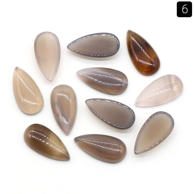 Superfície de anel de gota de água de 1485-15X30mm, cristal natural única superfície curva geométrica DIY jóias incrustadas com acessórios de pedra solta
