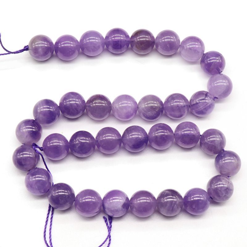 204-Ametista ametista contas redondas contas soltas DIY contas de cristal acessórios de jóias materiais trabalho em andamento
