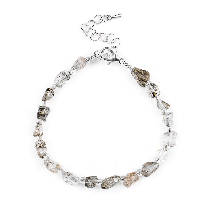 2077-Pulseira de ametista cristal azul turmalina cabelo cristal pulseira de pedra irregular mercadoria cênica