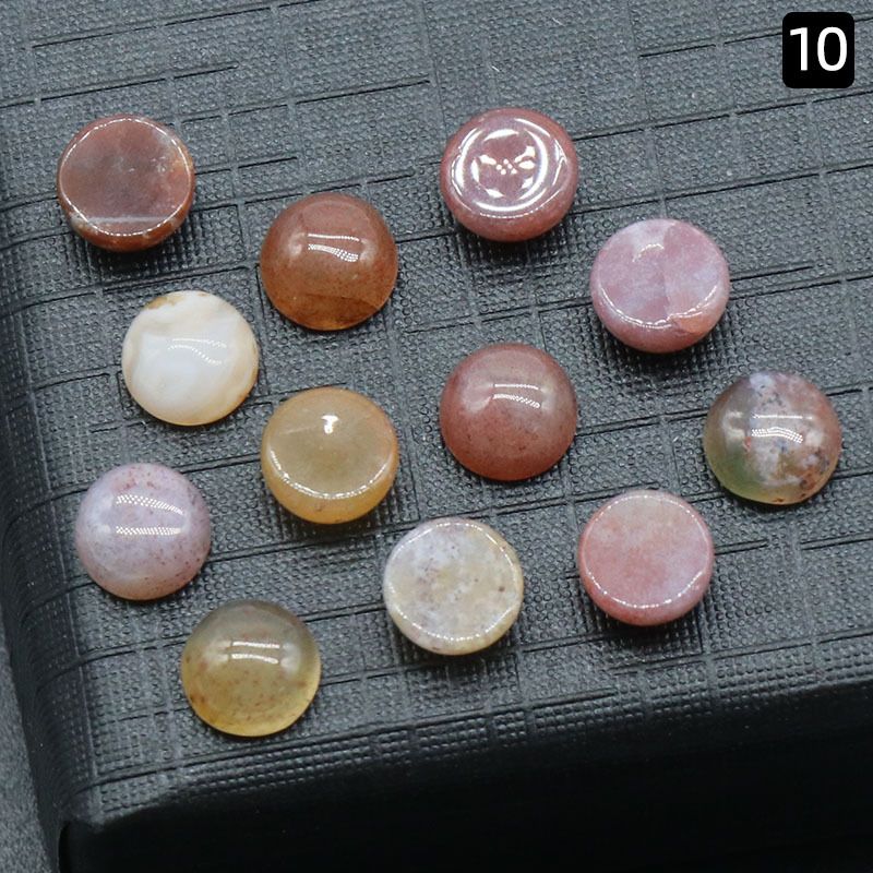 Superfície de anel redonda de 1246-6Mm, superfície de cristal natural única curva redonda geométrica DIY jóias incrustadas com acessórios de pedra solta