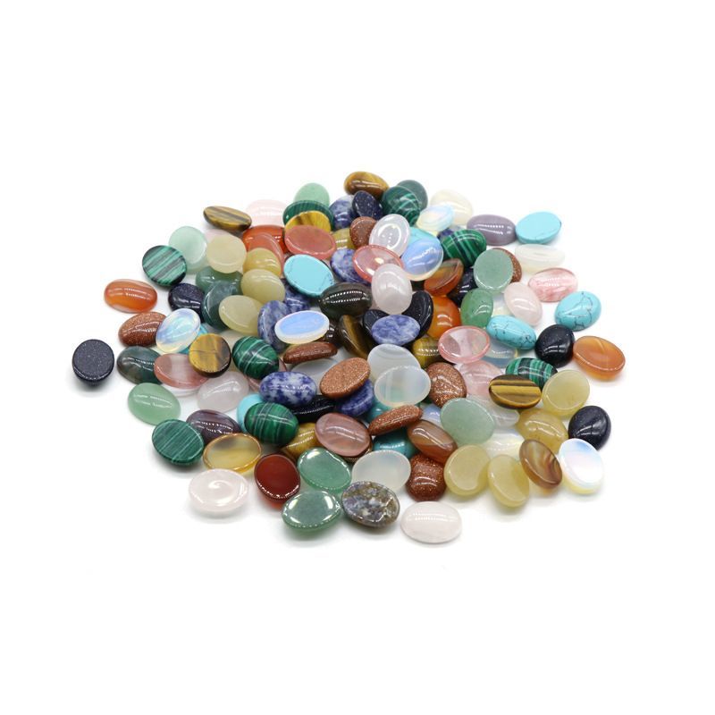 12 * 16Mm de cristal de ágata de superfície de anel de ágata semi-preciosa pedra preciosa remendo oval meia face grampo de cabelo DIY acessórios de jóias