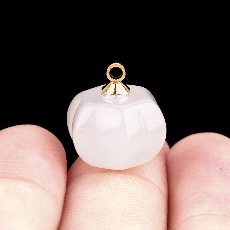 1639-10X13mm pingente de abóbora, meia pedra do tesouro de ágata de cristal abóbora gravada DIY material de jóias