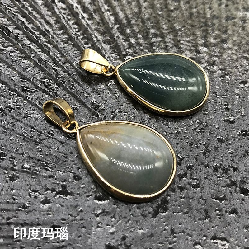 Nova venda quente, pingente de gota de água com bainha de ágata de cristal de ágata, colar de cobre turquesa.