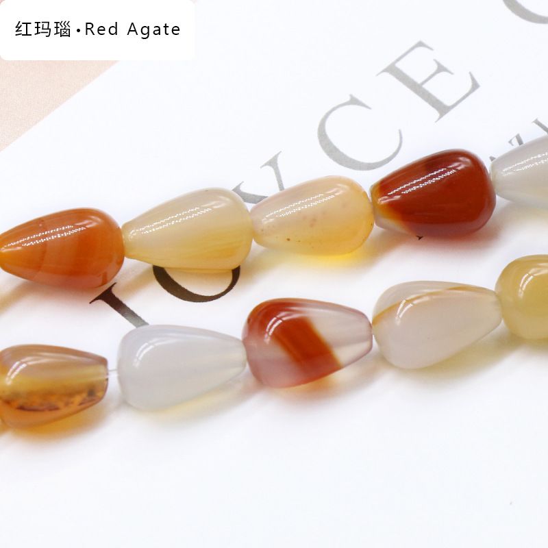 861-Pedra semipreciosa de ágata de cristal natural 8X12mm gota de água frisada DIY pulseira colar brincos material de jóias
