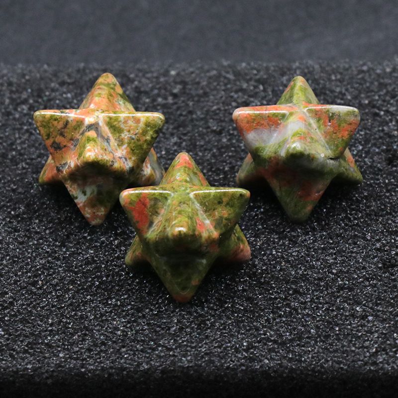 1444-Merkaba estrela de Kaba não porosa, pedra de ágata de cristal natural Merkaba grande hexagrama de satélite