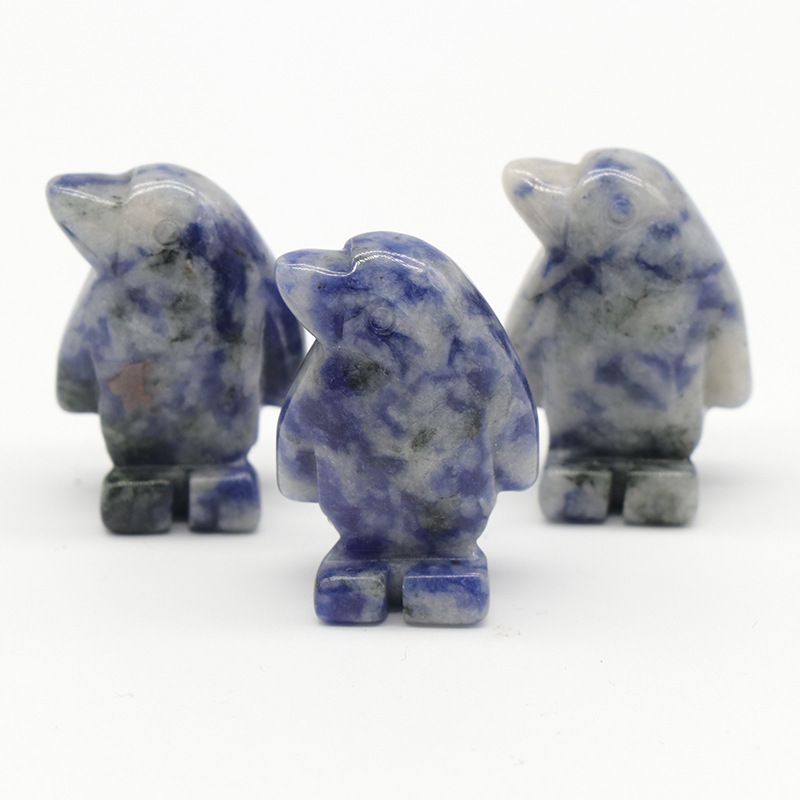 1607 a 1in de pedra de ágata de cristal de pinguim mini escultura animal pequeno pedra semi-preciosa artesanato ornamento de pinguim
