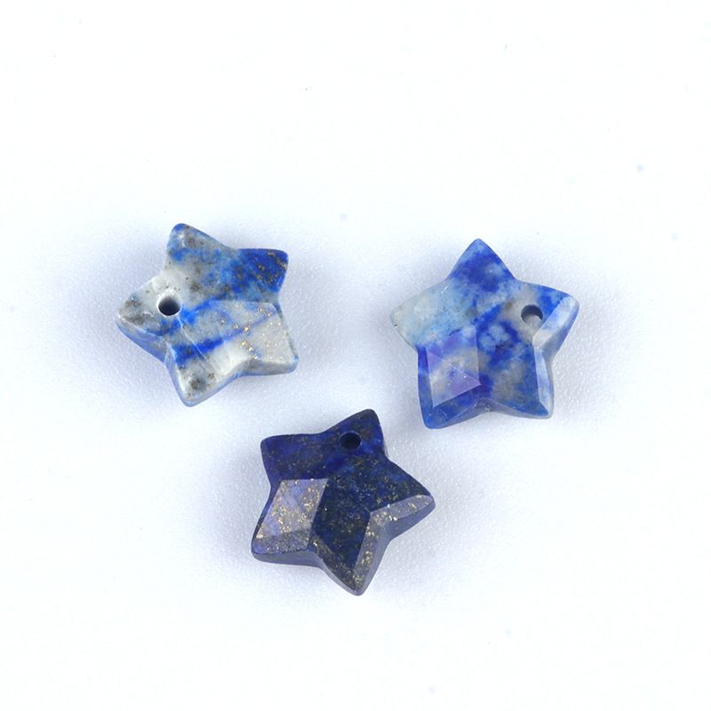 Pingente de pentagrama facetado 1590-10mm, acessórios de mini estrela de pedra de cristal atacado DIY jóias estrela
