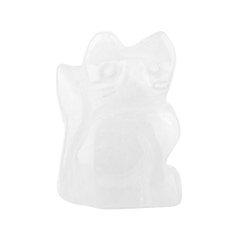 1 polegada ornamento de gatinho de pedra semipreciosa esculpido à mão ametista gato criativo enfeite de mesa