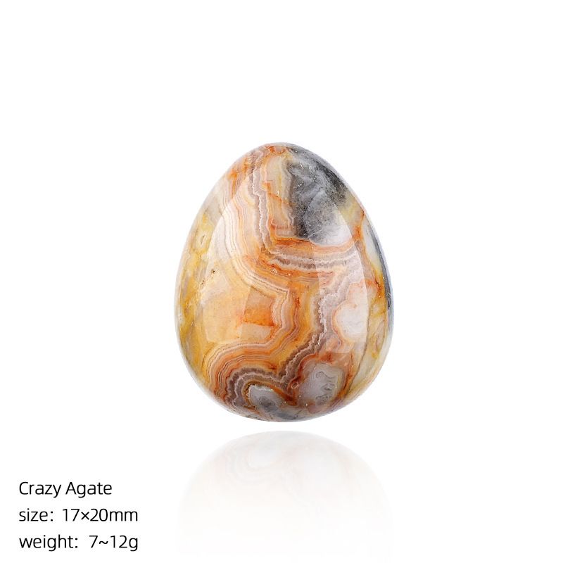 1431 Ovo de pedra de pedra crua em forma de pássaro de cristal natural de 20mm de cristal natural pequeno com ágata da Páscoa esculpida em forma de ovo