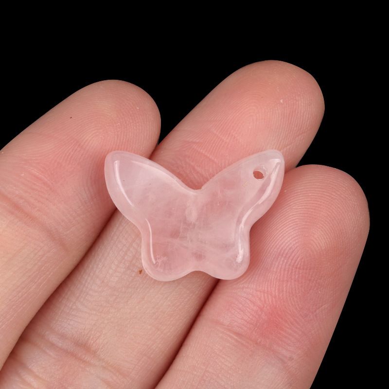 1765-Pingente de borboleta de pedra de ágata de cristal natural DIY pulseira de borboleta de pedra natural acessórios de colar