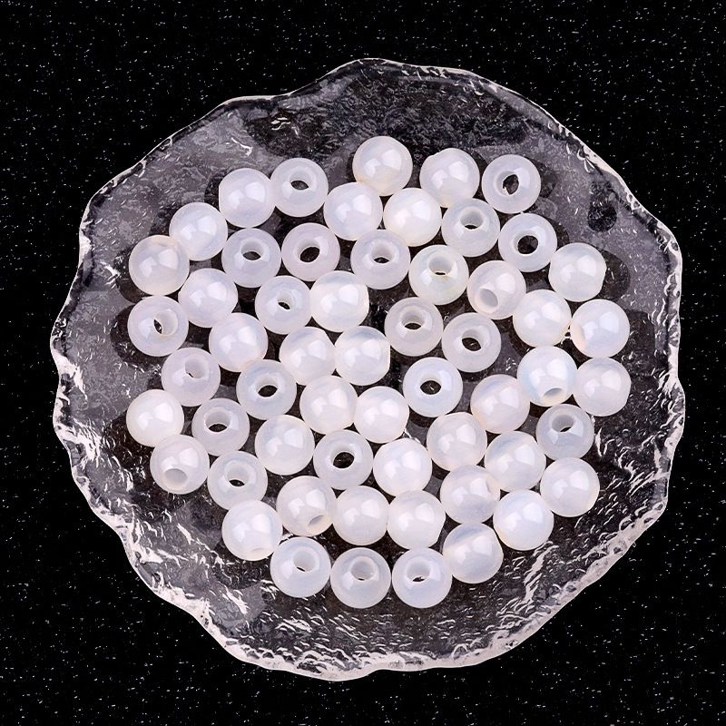 309-Grânulos Macroporosos Cristal Natural Ágata Jade Pedra Macroporosa Grânulos Soltos 8mm Buraco 3mmdiy Tecelagem Acessórios
