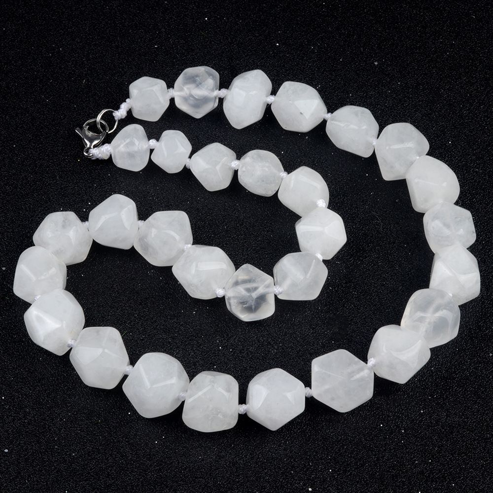 1906-Colar irregular de jade de ágata de cristal natural, pedra bruta polida e polida com colar de forma atada