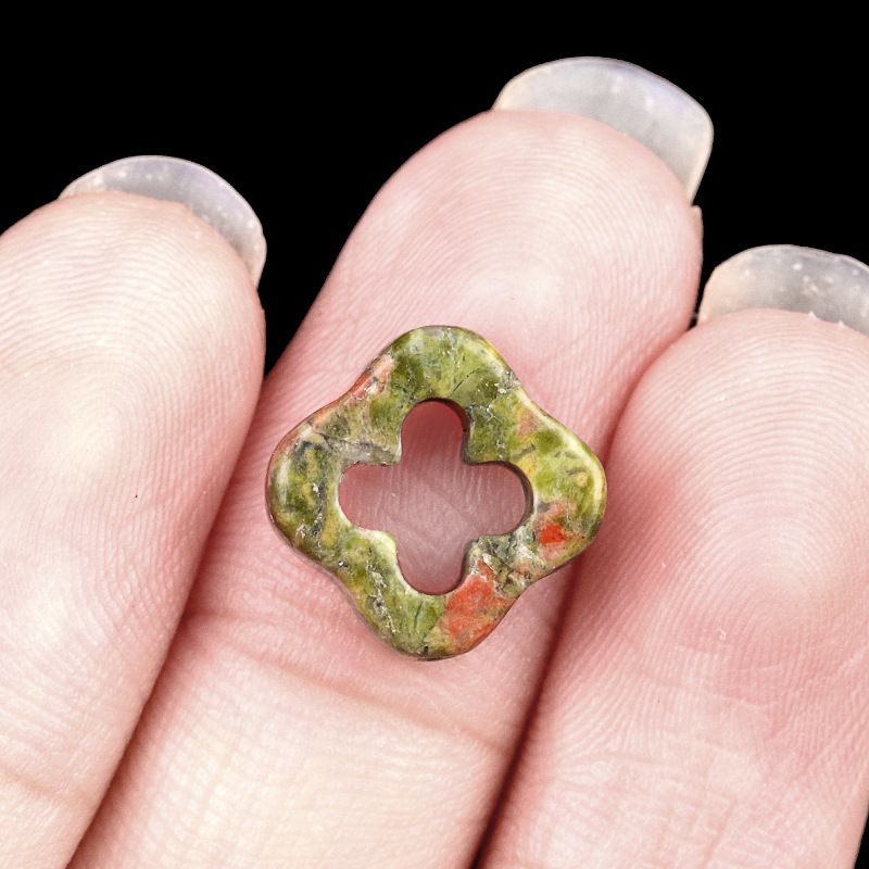 2054 - Contas de trevo de quatro folhas de cristal natural com ódio de quatro folhas, pingente, colar, pulseira e contas acessórias DIY