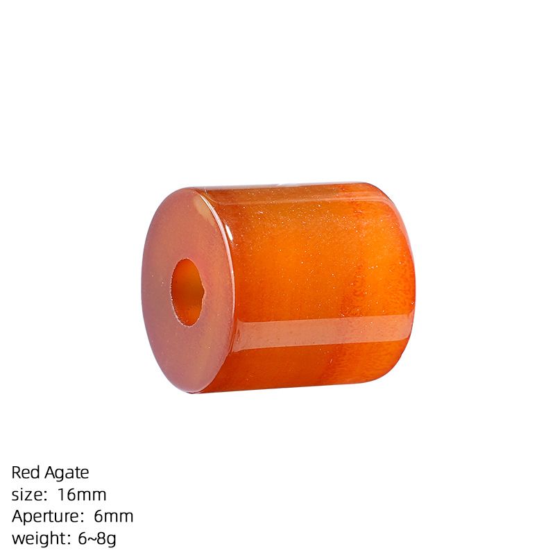 16Mm buraco 6mm cristal natural cilíndrico DIY pulseira colar roupas ágata grande buraco solto talão balde contas acessórios de jóias