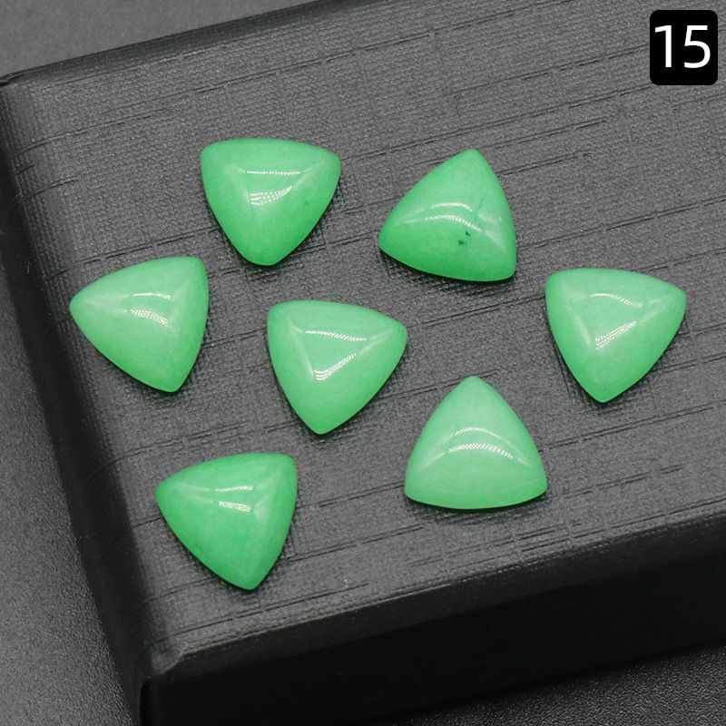 Superfície de anel triangular de 1226-10Mm, pedra de cristal natural única superfície curva triangular DIY jóias incrustadas com acessórios de pedra solta