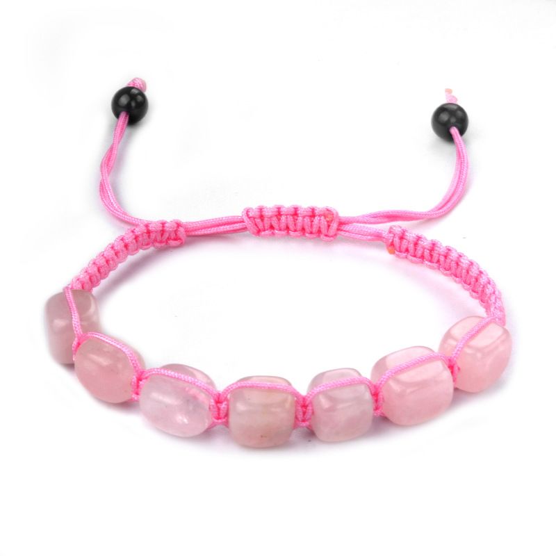 1685-Pó de cristal tigre olho ametista tecido pulseira de pedra de cristal natural chakra yoga jóias