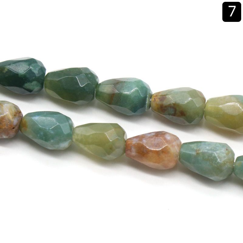 1371-7X10mm seção de gota de água de buraco reto, gota de água de pedra de ágata de cristal natural