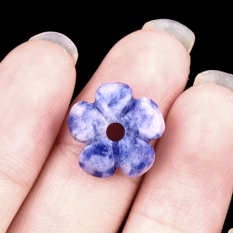 2057-Ágata de ametista natural 14mm flor de ameixa contas soltas DIY pulseira de flor frisada colar acessórios