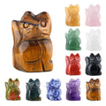 1 polegada ornamento de gatinho de pedra semipreciosa esculpido à mão ametista gato criativo enfeite de mesa