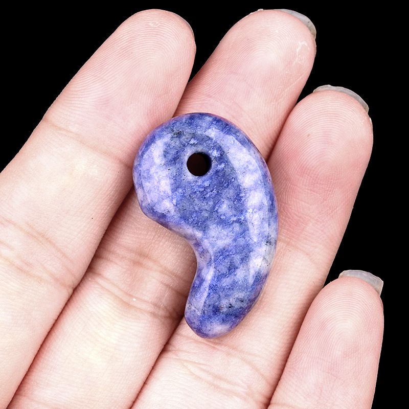 1212-Cristal natural 18X30 buraco 3mm gancho pingente de jade, anime yin e yang big dog Ibaraki vinho engolindo faca demoníaca Ji