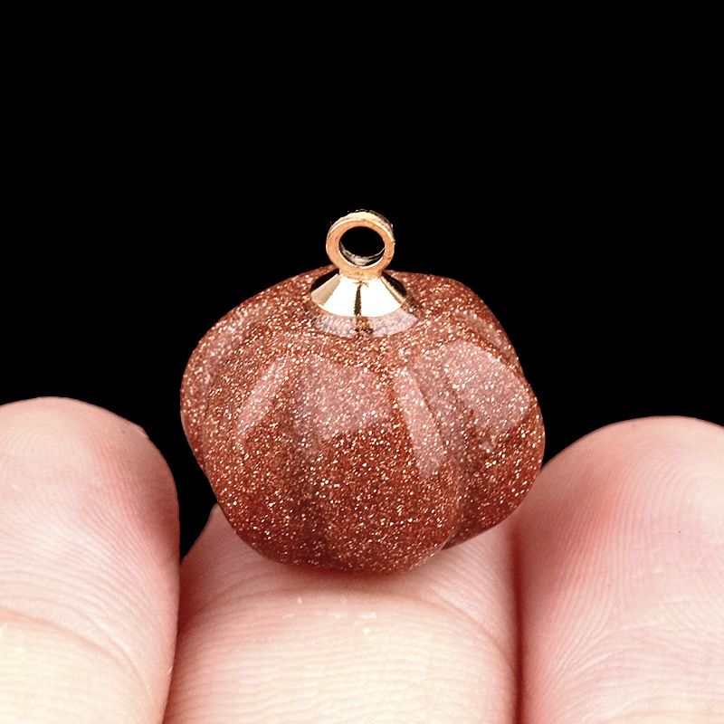 1639-10X13mm pingente de abóbora, meia pedra do tesouro de ágata de cristal abóbora gravada DIY material de jóias