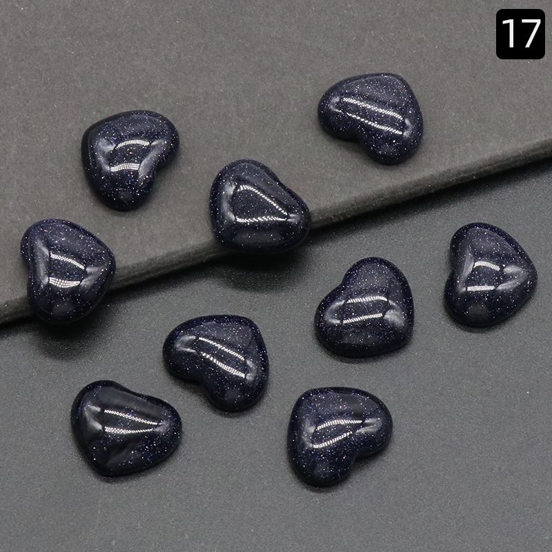 1221-15 × 18mm superfície do anel de amor, forma de coração curvado único de cristal natural, coração plano de pêssego DIY incrustado em pedra solta