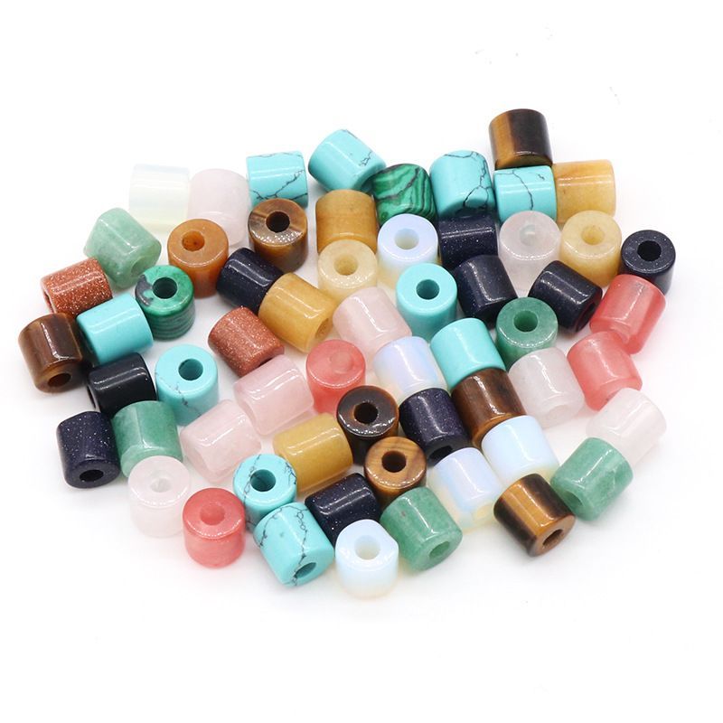 1220-Grandes contas de buraco de cristal natural ágata pedra cilíndrica solta contas 9 × 9mm buraco 3mm acessórios de jóias DIY