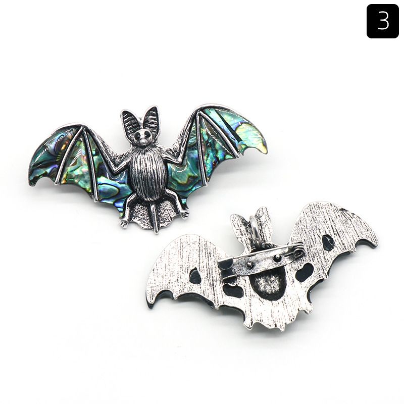1533-AbaloneShell Abalone Shell Bat Broche Colar, liga incrustada Shell Pingente