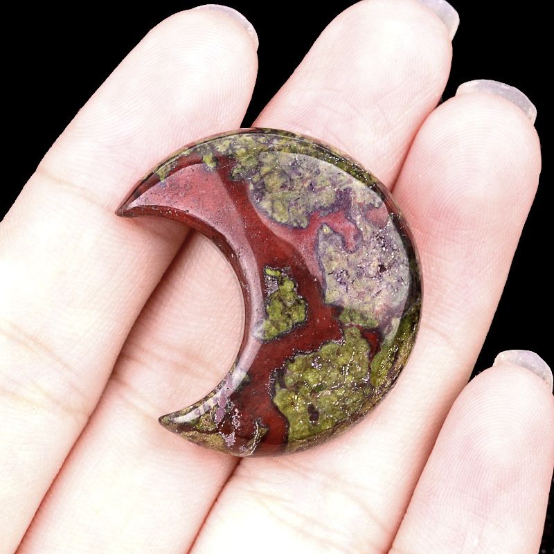 1602-30Mm lua, forma crescente de pedra de ágata de cristal natural DIY lua não porosa acessórios material