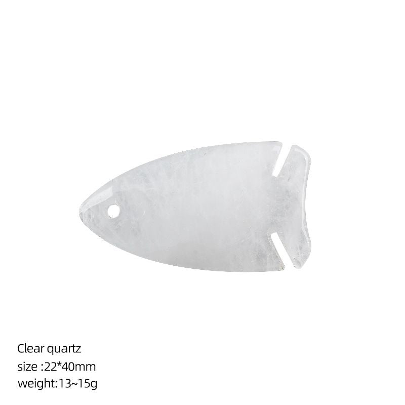 Pingente de peixe pequeno de cristal natural de 40Mm Pingente de colar DIY, gravura em pedra ágata com orifícios acessórios de jóias em forma de peixe