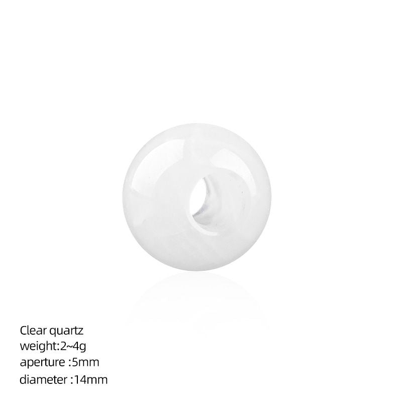 14Mm buraco 5mm contas de cristal natural grande colar colar de ágata redonda espaçador contas de buraco grande