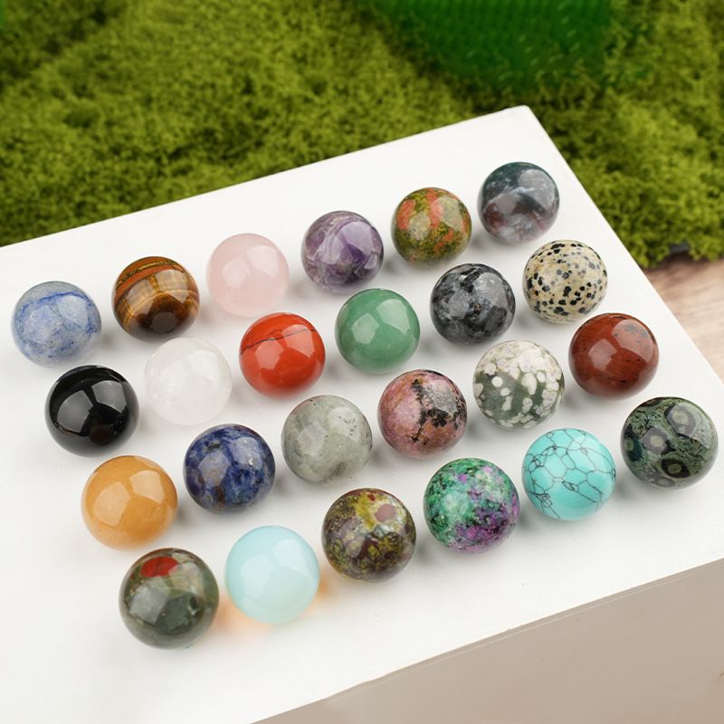 Bola redonda grande não porosa de 25 mm de ametista natural ágata olho de tigre pedra não porosa bola de miçangas redondas