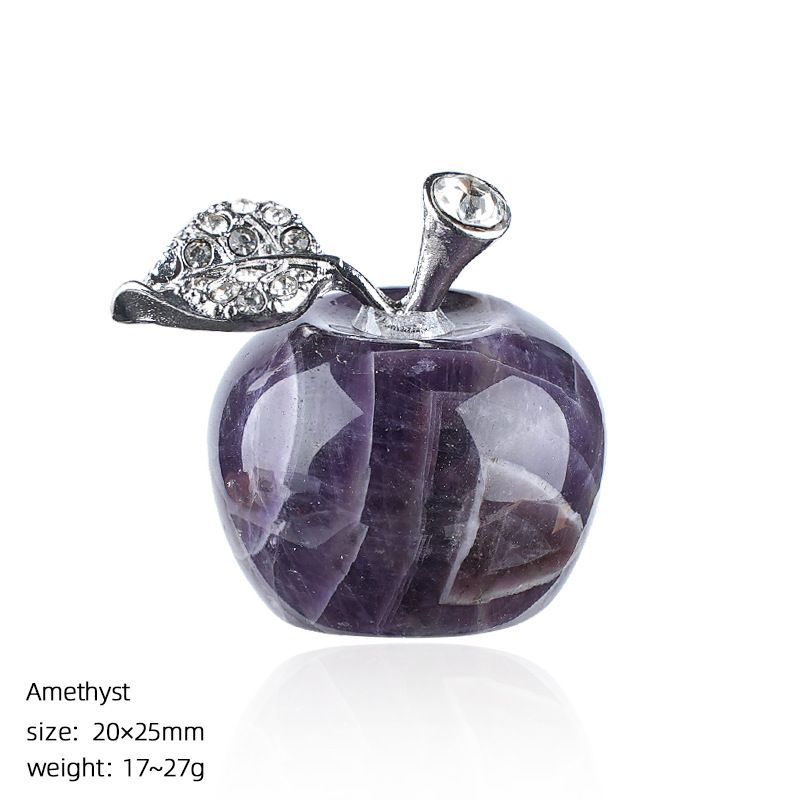 25Mm maçã de cristal natural transfronteiriça Véspera de Natal Presente de Natal enfeite de decoração de casa jade ágata maçã