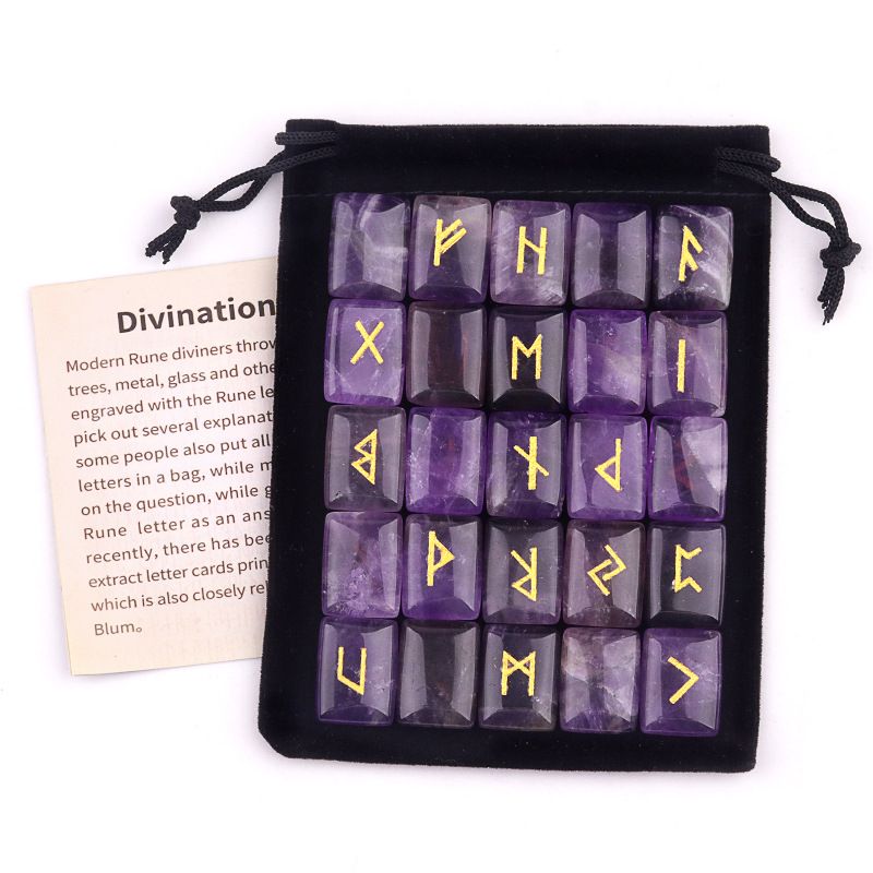 2198-Luhn Rune Gravura Pedra Ametista Natural Olho de Tigre Ágata Vermelha Luhn Rune Runas