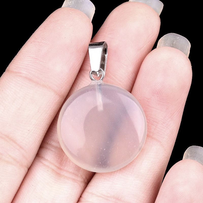 1821-20Mm cristal ágata jade redondo pingente plano, pingente de disco de pedra semipreciosa acessórios de jóias DIY