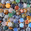 1653-Pingente de flor, pingente de flor de pedra de cristal natural DIY colar brincos material de jóias