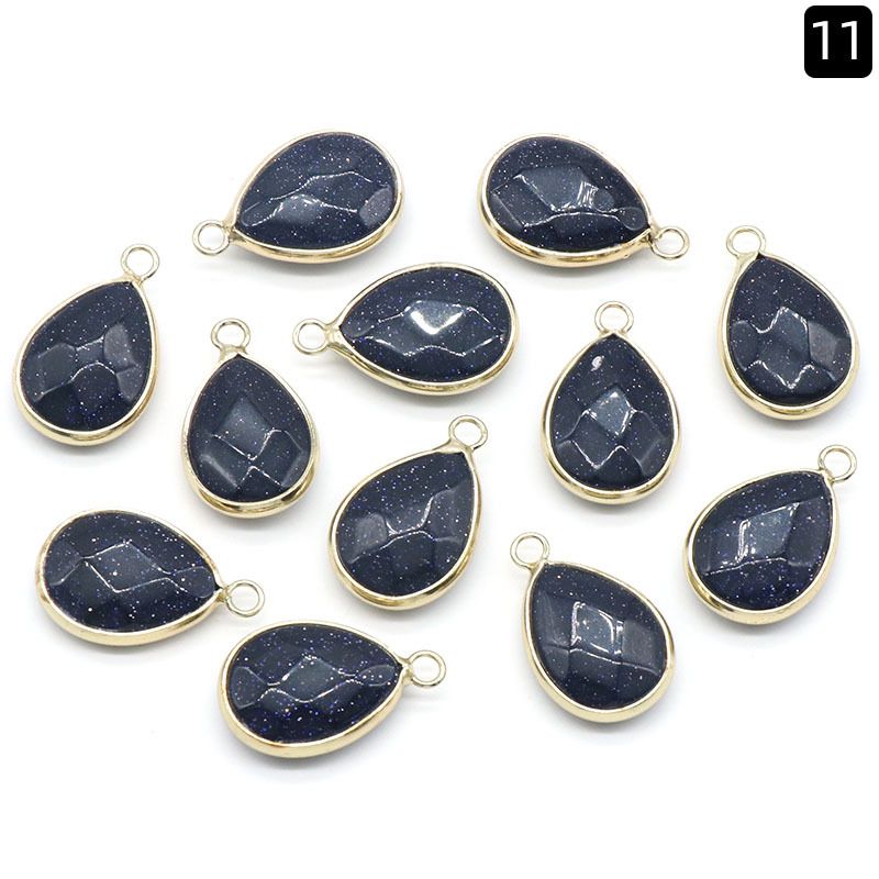 1375-Pingente de gota de água com bainha de cristal natural pendurado pingente de gota de água DIY pulseira colar material de jóias