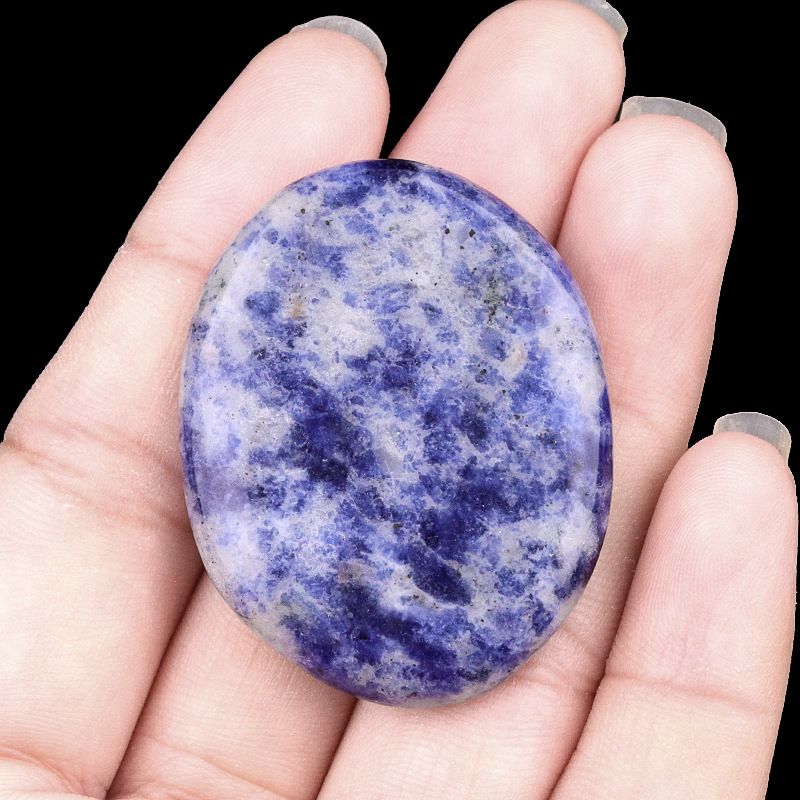1537 Pingente oval oval duplo plano Worrystone irregular com letras ovais de cristal natural