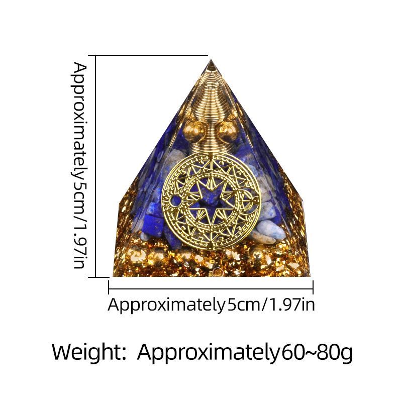 Nova resina de cascalho pirâmide de 5cm Artesanato epóxi ornamentos para casa