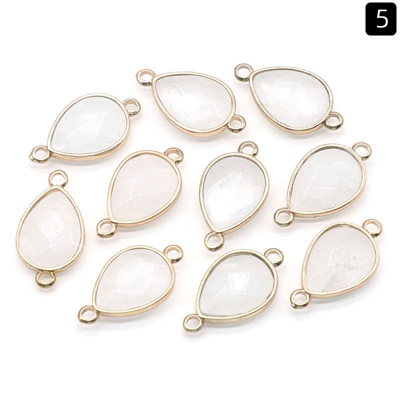 1376-Pingente de gota de água com bainha de cristal natural pendurado duplo com bainha de gota de água pingente de pulseira DIY colar material de jóias