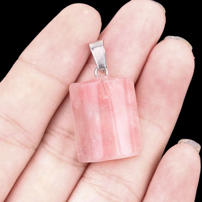 1819-16X24mm cristal ágata jade pingente semicilíndrico, pingente retangular em forma de pão DIY acessórios de jóias